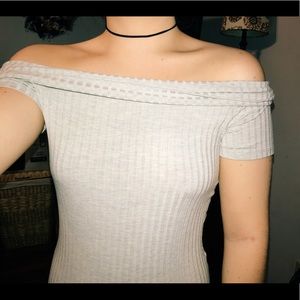 Off the shoulder onesie!